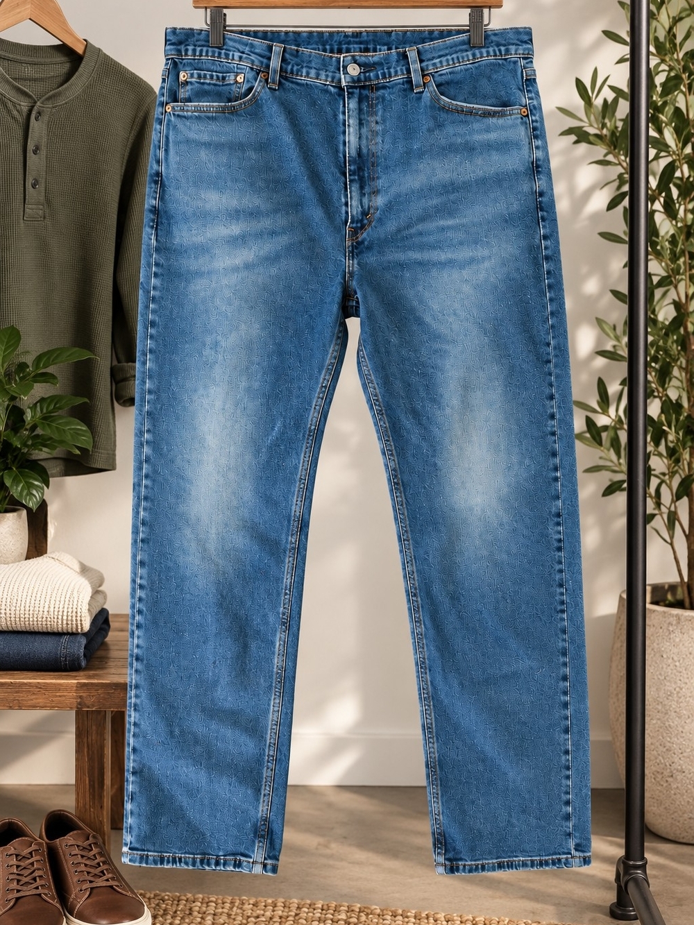 Levi’s 505 Men’s Jeans W40 L32 Regular Fit Straight Leg Medium Wash Denim